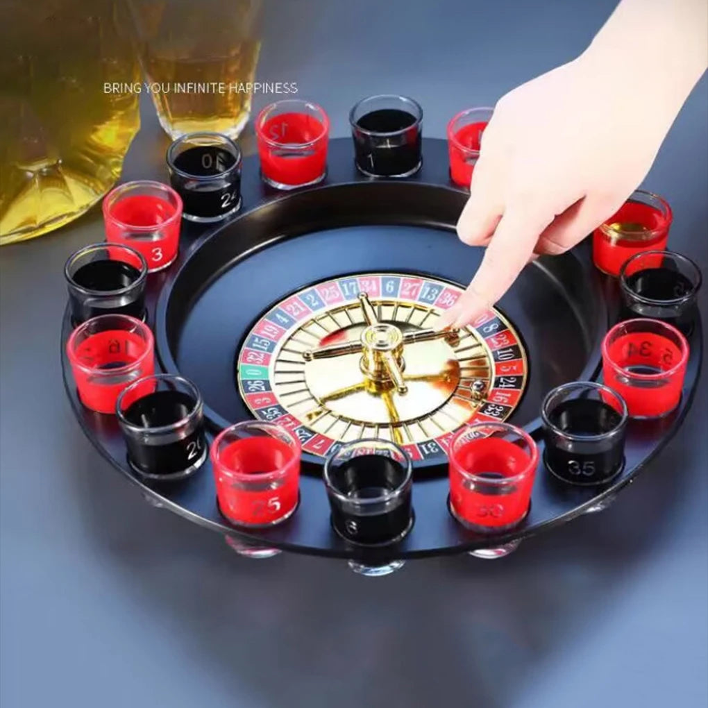 Juego de Ruleta para Beber - Set de 16 Vasos de Shot Divertido para Fiestas
