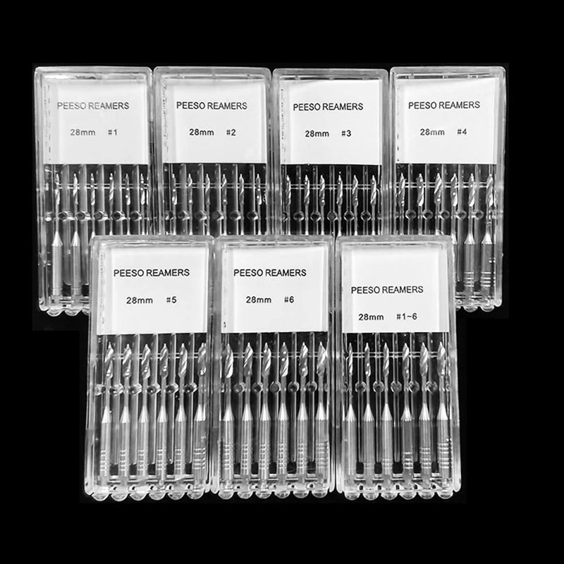 Escariadores de endodoncia para odontología, herramientas dentales de acero inoxidable, 28mm, 32mm