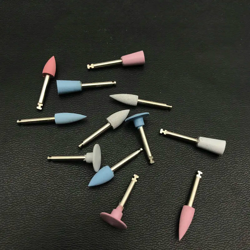 Cabezales de molienda de silicona Dental, pulidor de dientes para máquina de baja velocidad, herramientas dentales
