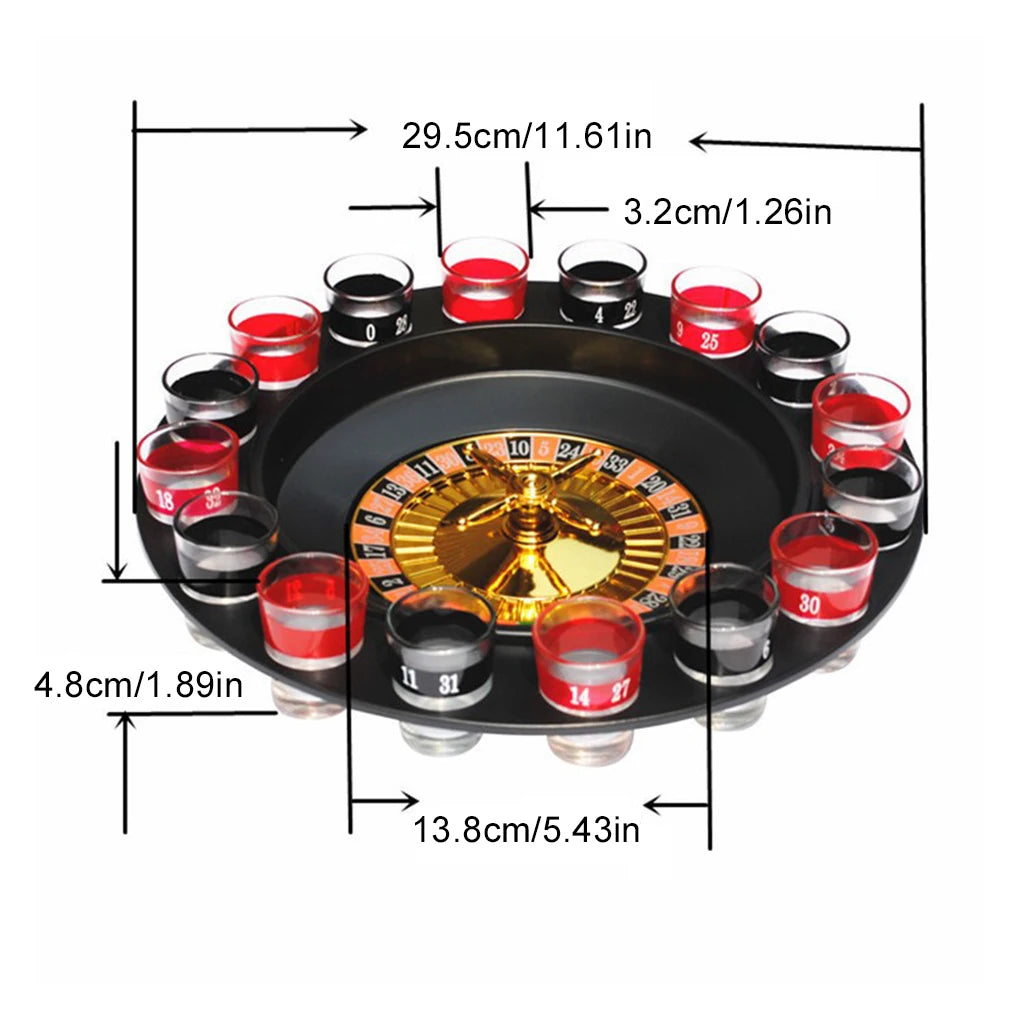 Juego de Ruleta para Beber - Set de 16 Vasos de Shot Divertido para Fiestas
