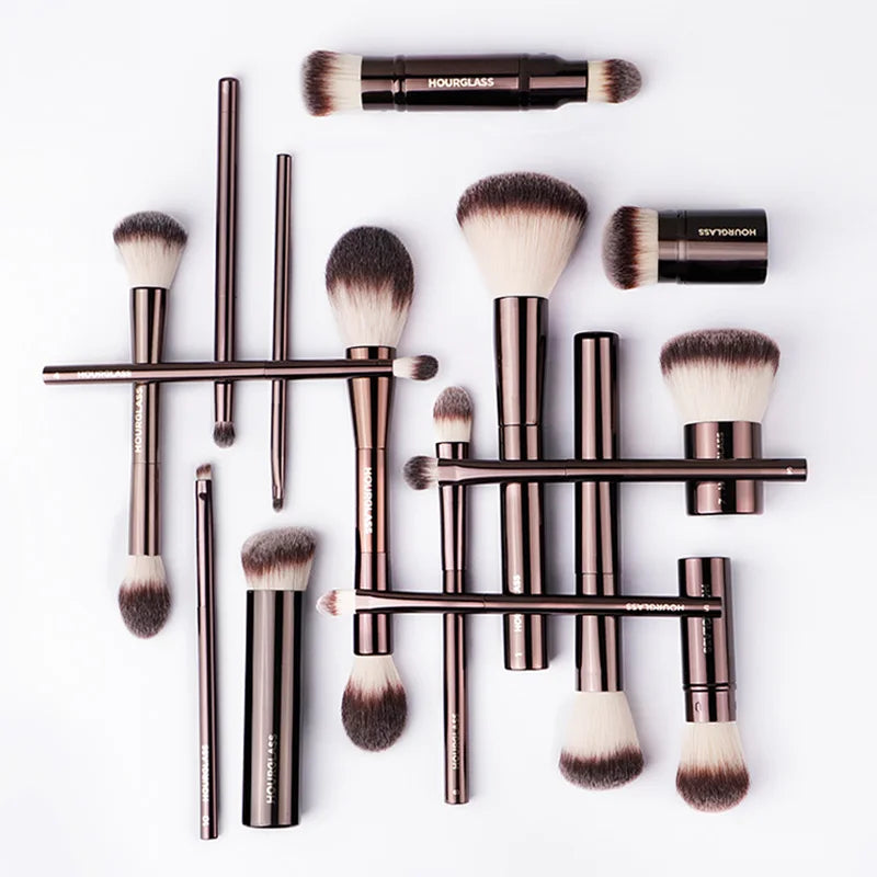 Hourglass-brochas de maquillaje en polvo, base correctora, colorete, bronceador, sombra de ojos, delineador de ojos, brocha para esculpir
