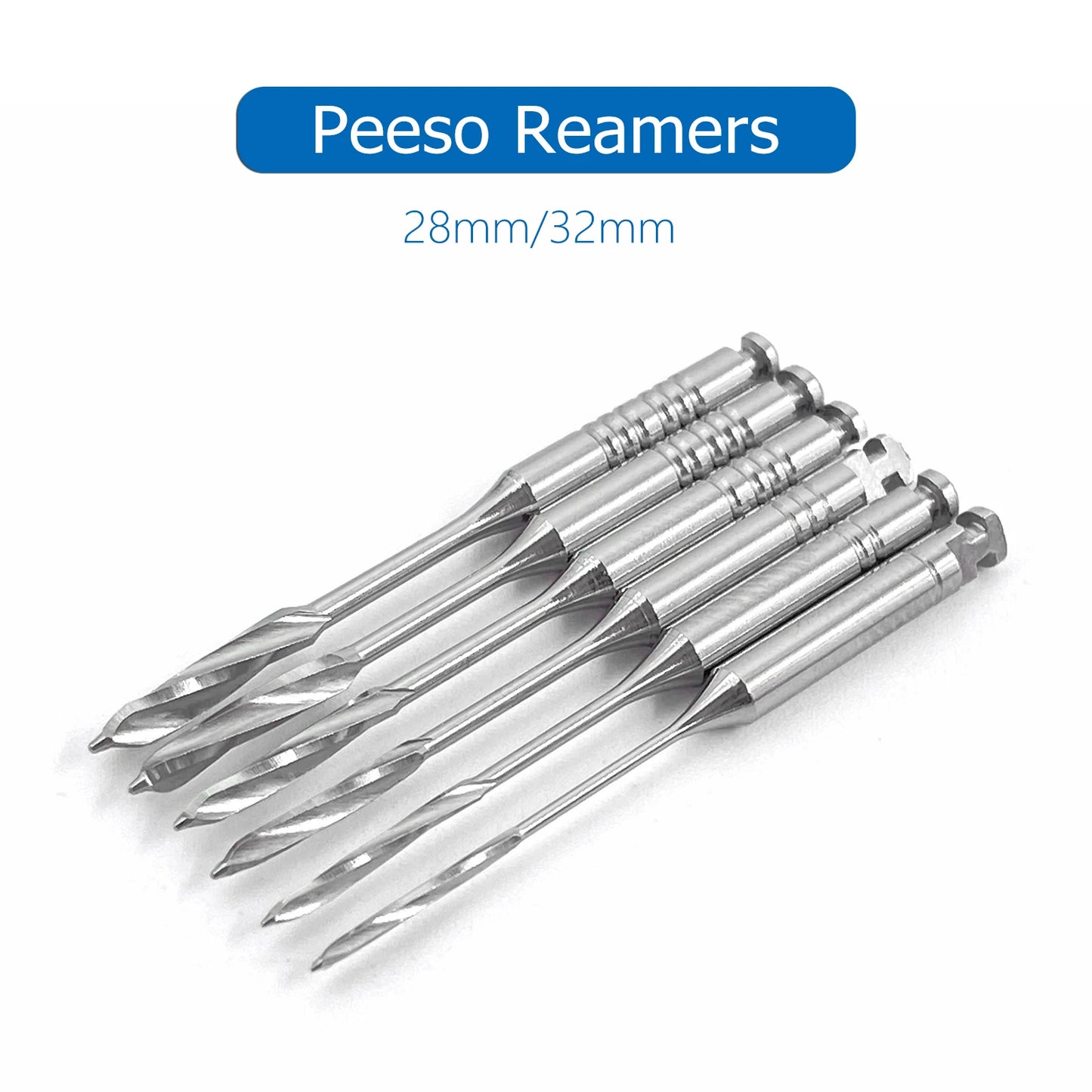 Escariadores de endodoncia para odontología, herramientas dentales de acero inoxidable, 28mm, 32mm