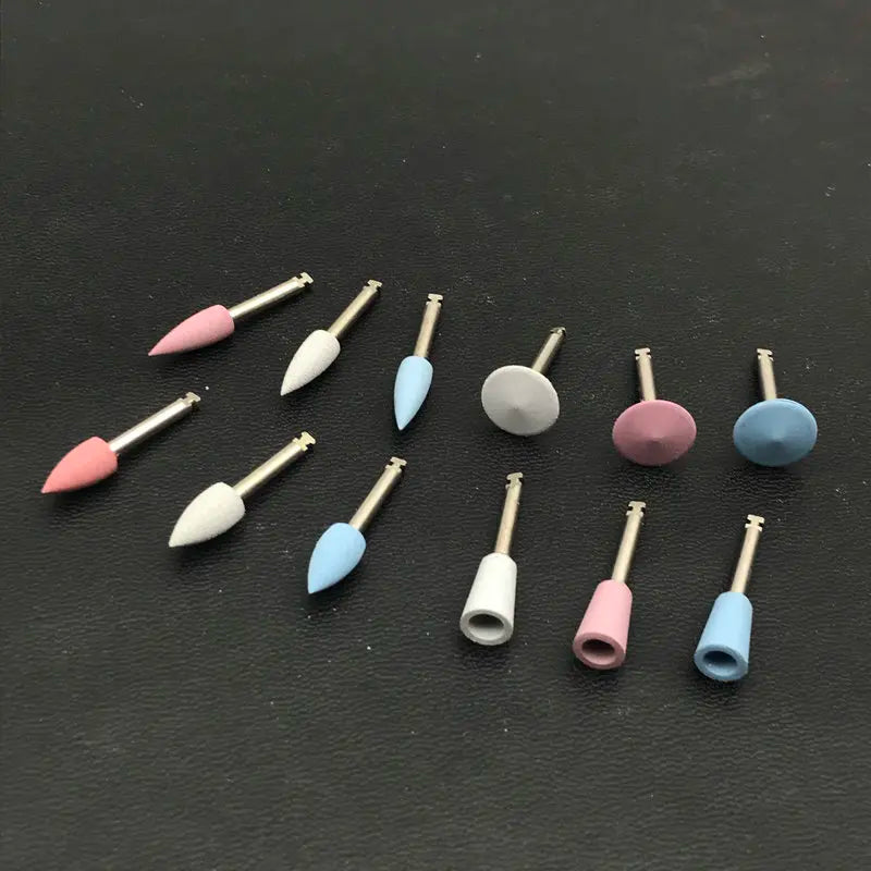 Cabezales de molienda de silicona Dental, pulidor de dientes para máquina de baja velocidad, herramientas dentales