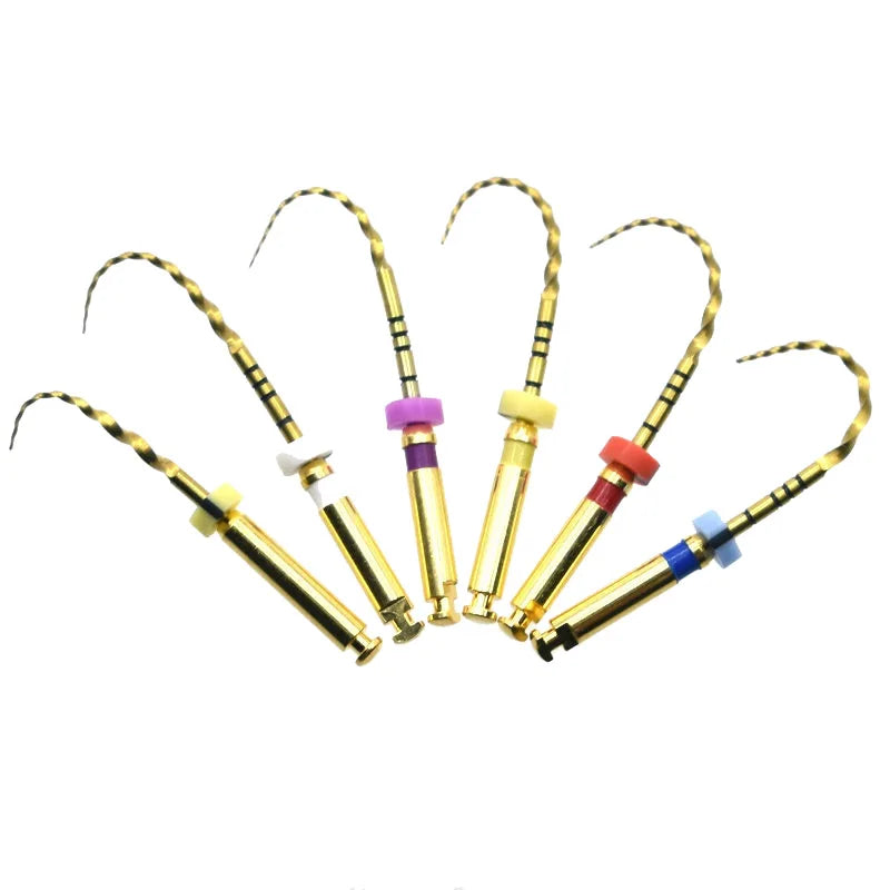 Archivo de Canal de raíz Dental, endodóntico dorado, instrumento de níquel Titainium, odontología, Super archivos rotativos, 25mm