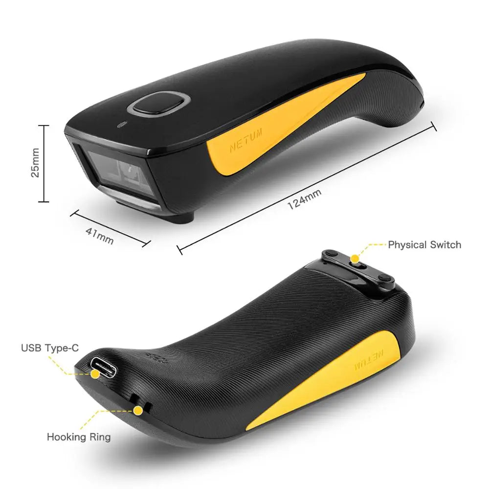 Escáner de código de barras C750, lector de código de barras con Bluetooth, QR, 2D