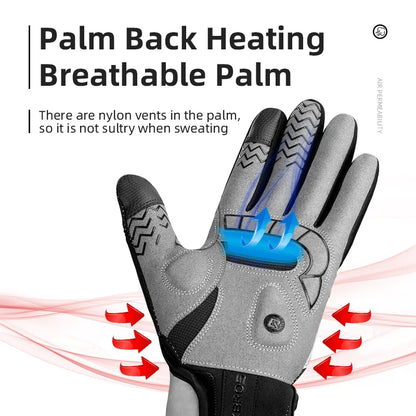 Guantes de ciclismo para hombre y mujer, guantes de invierno con calefacción eléctrica y USB, recargable, con pantalla táctil