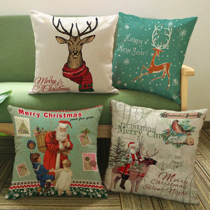 Cojines de suelo decorativos de Navidad.