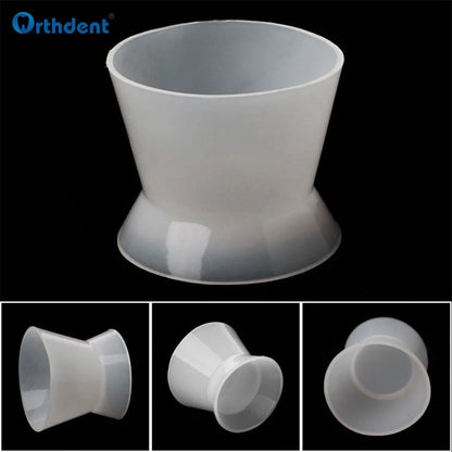 Taza de goma de silicona Dental, cuencos de mezcla autosolidificantes flexibles, herramienta de laboratorio de odontología desinfectante de alta temperatura, 4 piezas por juego