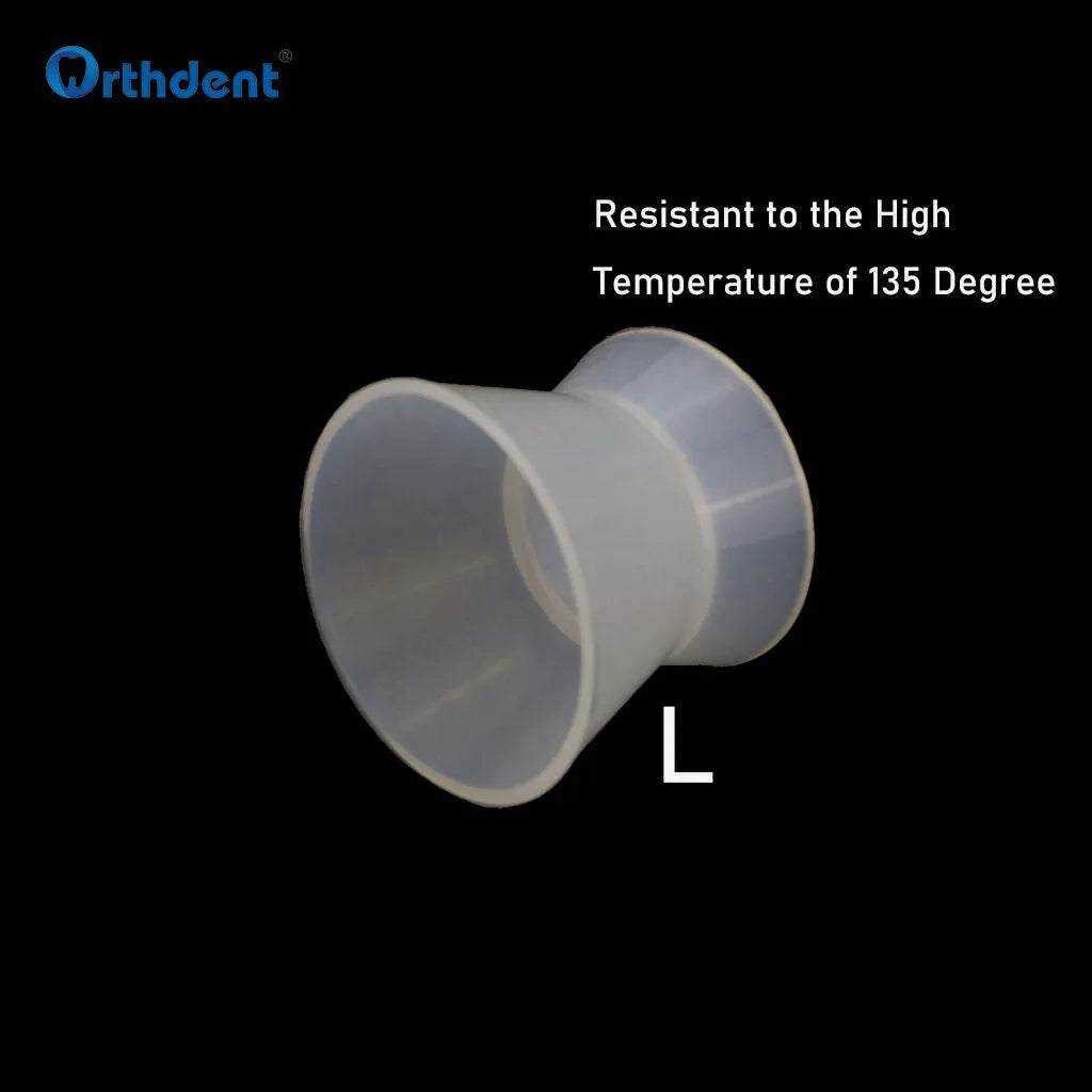 Taza de goma de silicona Dental, cuencos de mezcla autosolidificantes flexibles, herramienta de laboratorio de odontología desinfectante de alta temperatura, 4 piezas por juego