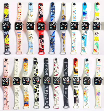 Pokemon Pikachu Dragon Ball Z, relojes deportivos informales Led de silicona