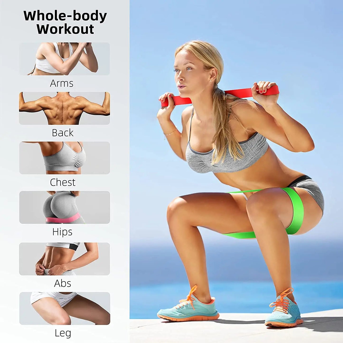 Bandas elásticas para gimnasio, equipo de entrenamiento de Fitness, bandas de resistencia para Yoga.