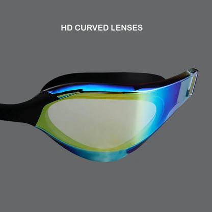 Gafas de natación recubiertas profesionales para adultos, protección UV antiniebla, gafas de natación de carreras con montura pequeña HD