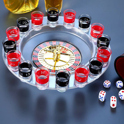 Juego de Ruleta para Beber - Set de 16 Vasos de Shot Divertido para Fiestas