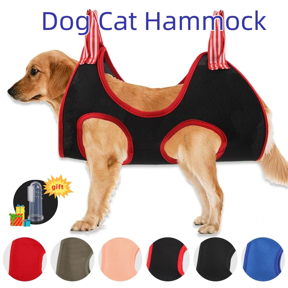 Hamaca de aseo para perros y gatos, bolsa de baño fija para cortar uñas, antiarañazos, bolsa de sujeción para recorte, suministros para mascotas colgantes de belleza