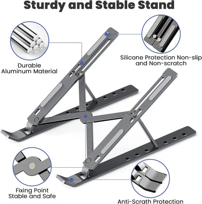 Soporte plegable para ordenador portátil, base de aluminio para tableta, Ipad