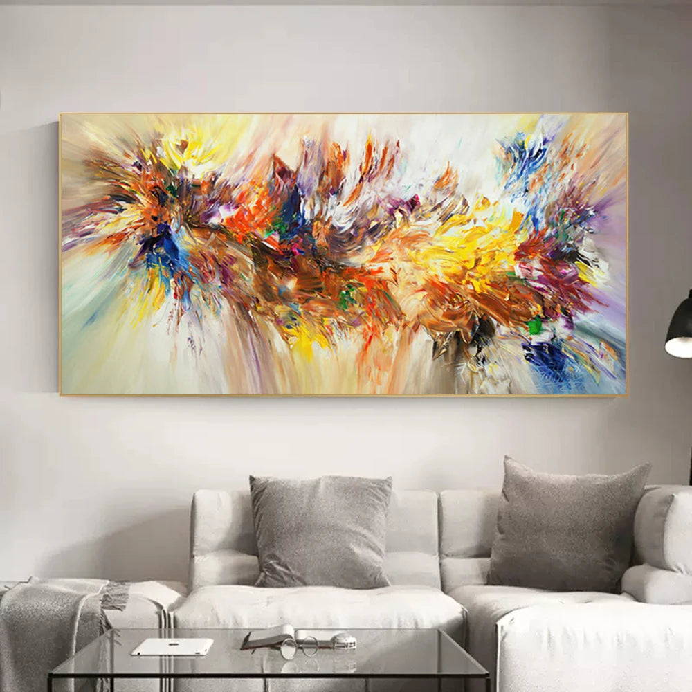 Pintura de arte abstracto, carteles de arte de pared Floral, luz moderna, decoración de lujo para el hogar