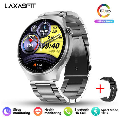 LAXASFIT nuevo 1,52 ''Bluetooth Talk Smartwatch para Android IOS