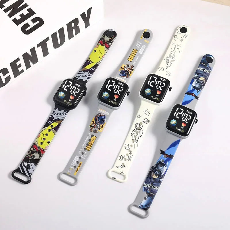 Pokemon Pikachu Dragon Ball Z, relojes deportivos informales Led de silicona