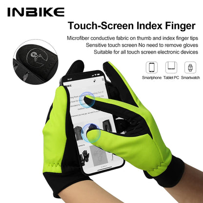 Guantes de ciclismo de invierno para hombre y mujer, guantes cálidos de lana para andar en bicicleta