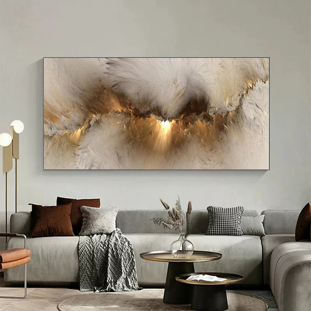 Pintura de arte abstracto, carteles de arte de pared Floral, luz moderna, decoración de lujo para el hogar