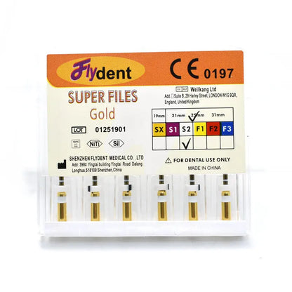 Archivo de Canal de raíz Dental, endodóntico dorado, instrumento de níquel Titainium, odontología, Super archivos rotativos, 25mm