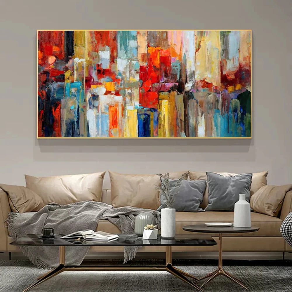 Pintura de arte abstracto, carteles de arte de pared Floral, luz moderna, decoración de lujo para el hogar