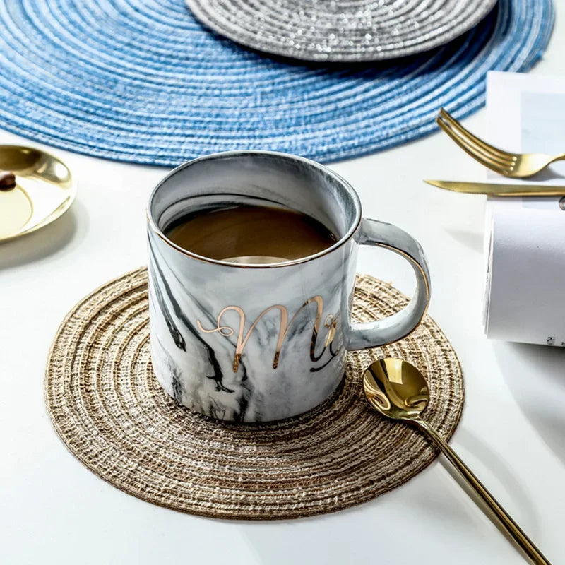 Mantel Individual tejido para mesa de comedor, tapete redondo para taza