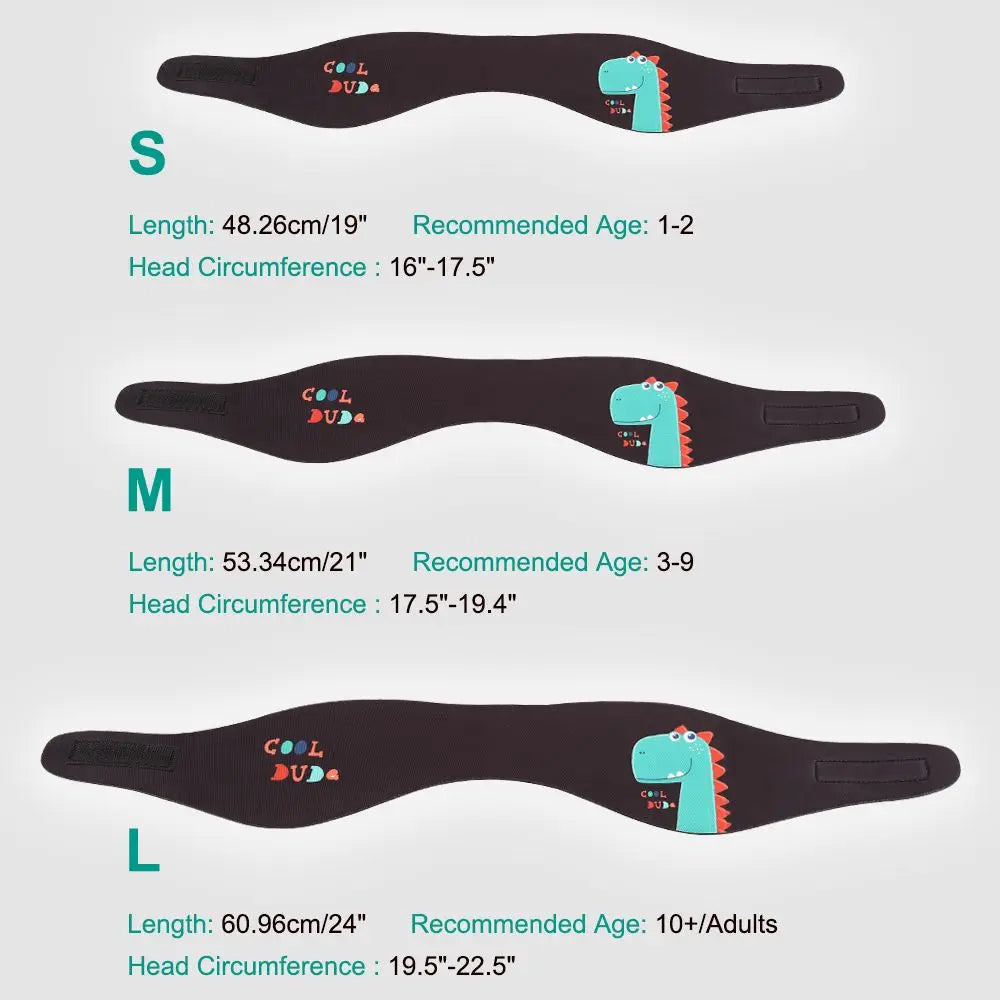 Diadema de natación para niños, adultos, niños, bañadores lindos de neopreno, banda para el pelo de la oreja impermeable para hombres y mujeres