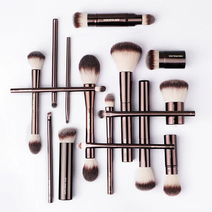 Hourglass-brochas de maquillaje en polvo, base correctora, colorete, bronceador, sombra de ojos, delineador de ojos, brocha para esculpir