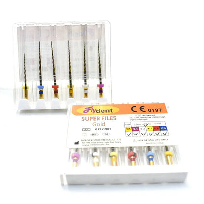 Archivo de Canal de raíz Dental, endodóntico dorado, instrumento de níquel Titainium, odontología, Super archivos rotativos, 25mm