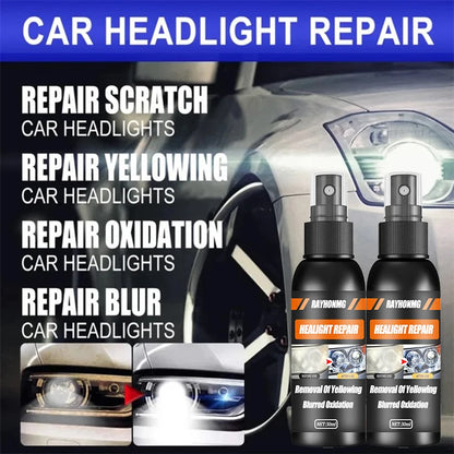 Spray de reparación de faros para reacondicionamiento de automóviles.