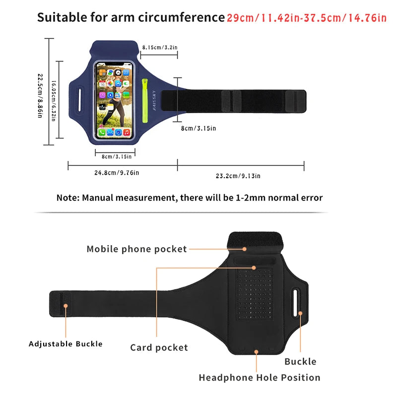 Brazalete deportivo para correr, funda con cremallera para AirPods Pro 3, para iPhone 16, 15, 14, 13, 12 Pro Max, 14 Plus, Samsung S24 Ultra