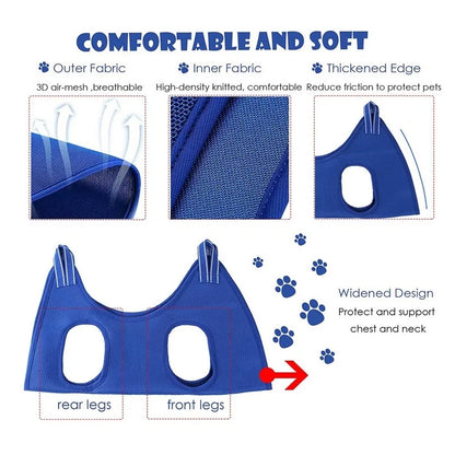 Hamaca de aseo para perros y gatos, bolsa de baño fija para cortar uñas, antiarañazos, bolsa de sujeción para recorte, suministros para mascotas colgantes de belleza