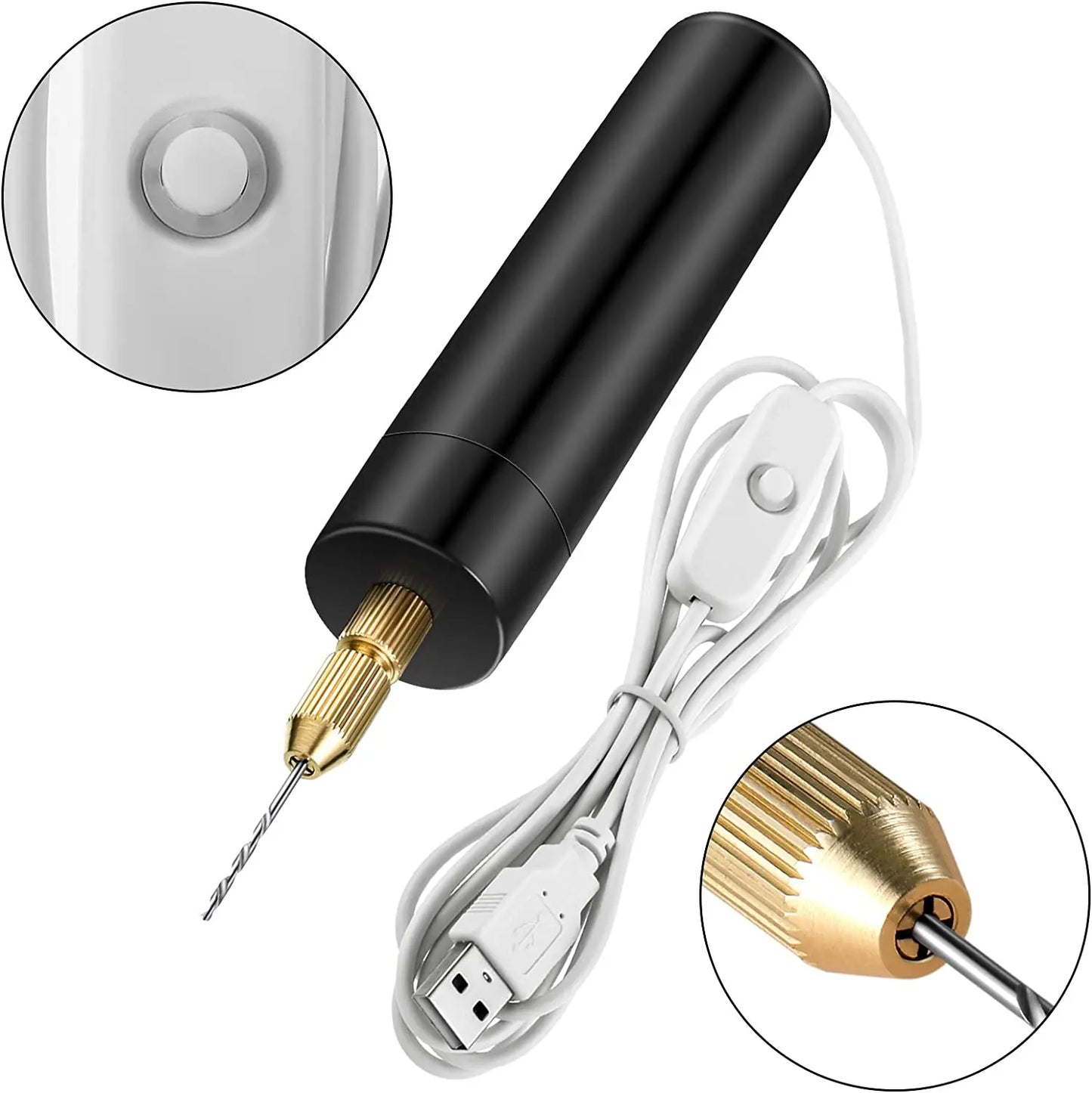 Mini taladro eléctrico USB, juego de 5 piezas