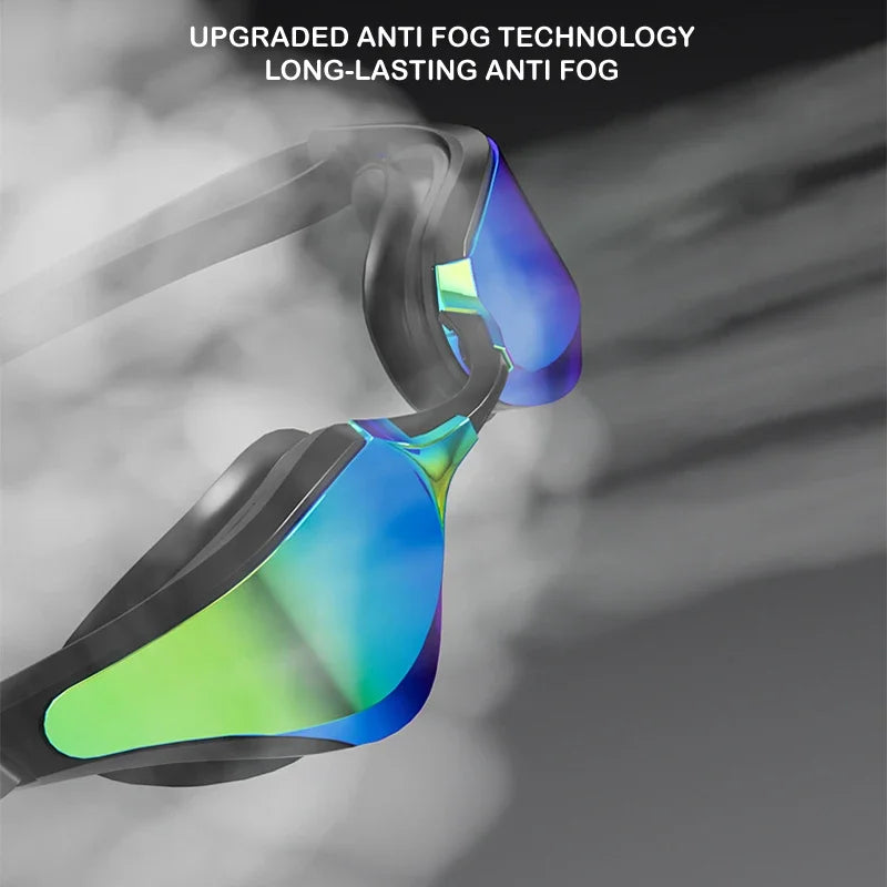 Gafas de natación recubiertas profesionales para adultos, protección UV antiniebla, gafas de natación de carreras con montura pequeña HD