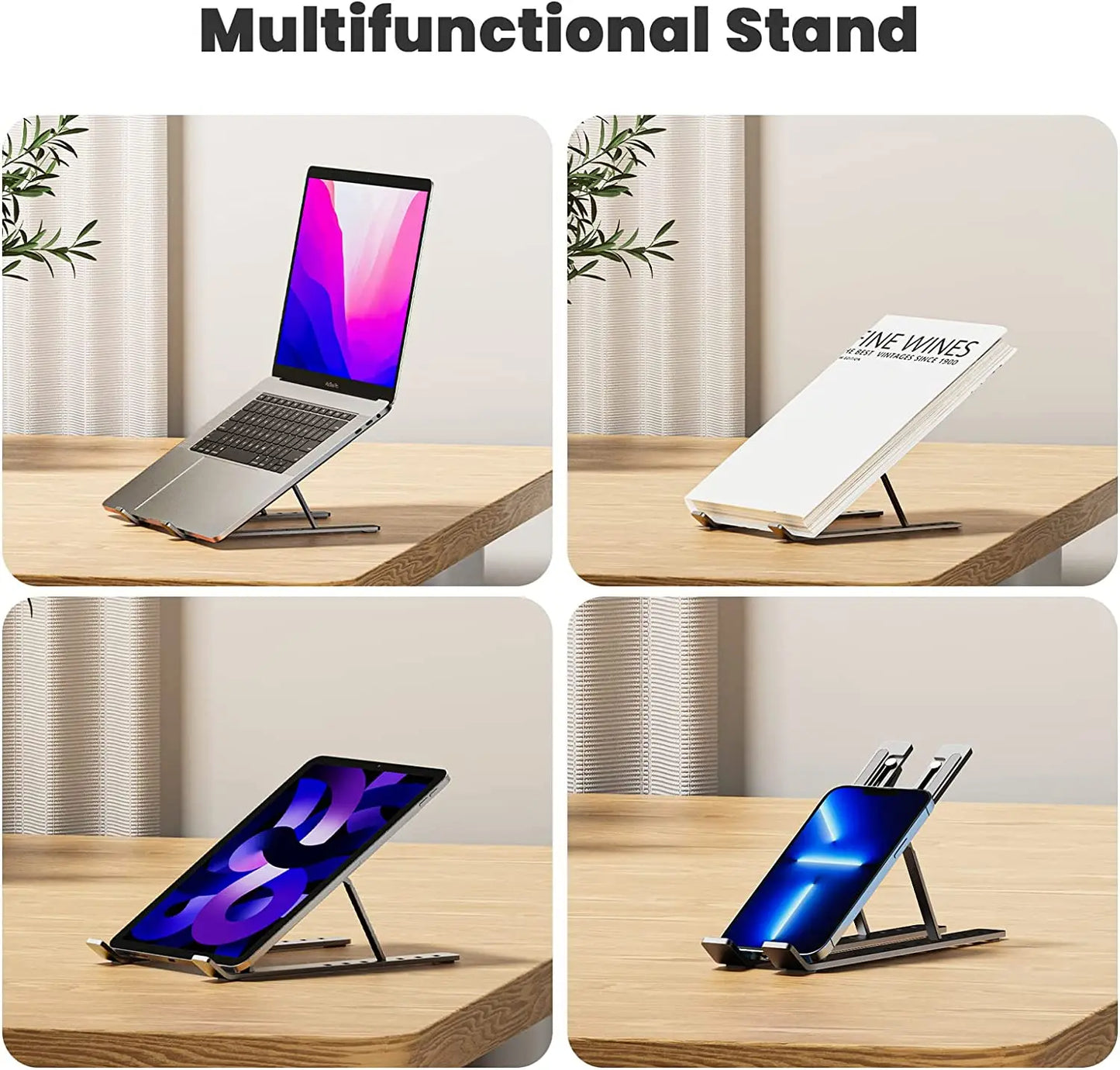 Soporte plegable para ordenador portátil, base de aluminio para tableta, Ipad