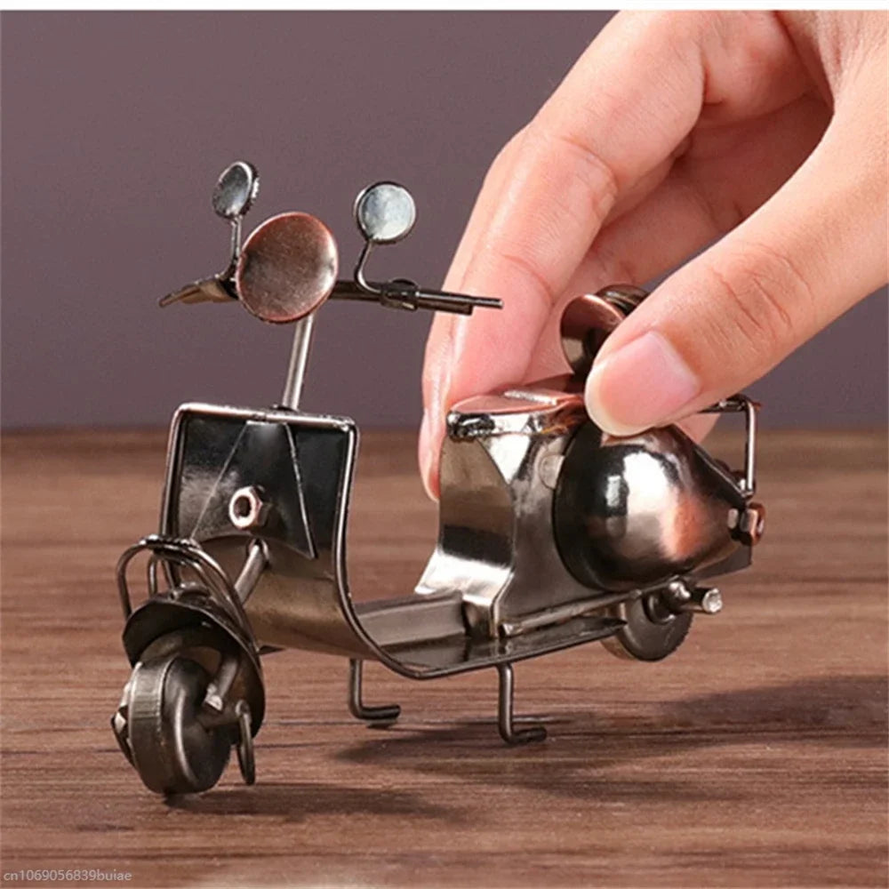 Adornos de modelo de motocicleta de hierro hechos a mano, estatuilla de Motor Retro