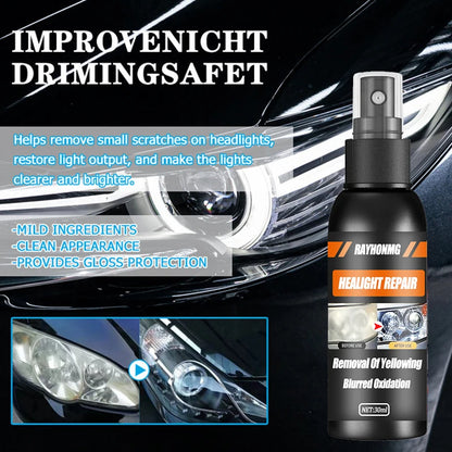 Spray de reparación de faros para reacondicionamiento de automóviles.