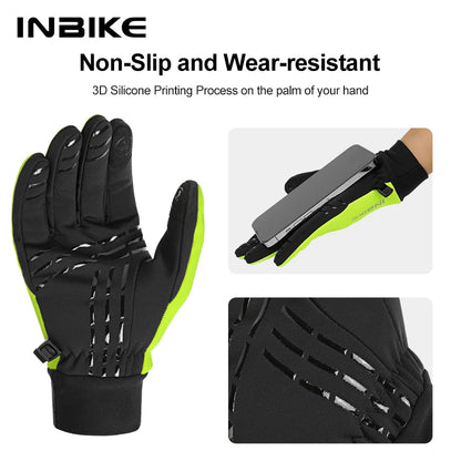 Guantes de ciclismo de invierno para hombre y mujer, guantes cálidos de lana para andar en bicicleta