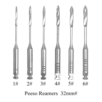 Escariadores de endodoncia para odontología, herramientas dentales de acero inoxidable, 28mm, 32mm