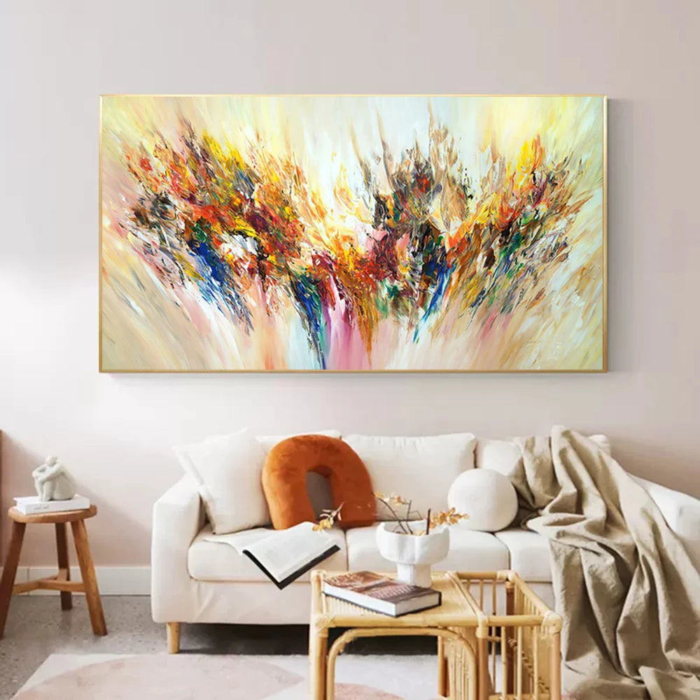 Pintura de arte abstracto, carteles de arte de pared Floral, luz moderna, decoración de lujo para el hogar