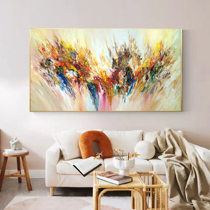Pintura de arte abstracto, carteles de arte de pared Floral, luz moderna, decoración de lujo para el hogar