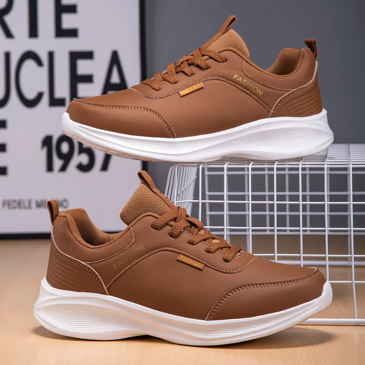 Zapatillas de deporte informales transpirables para hombre, zapatos planos ligeros a la moda, calzado deportivo para caminar.